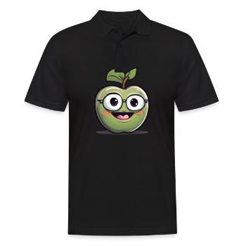 Apple Fruit Fruit Nerd - Men's Polo Shirt - black - Front - Kai (181cm)