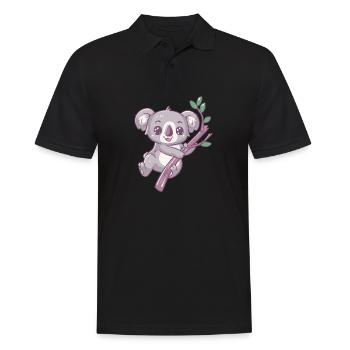 glücklicher Koalabär Koala - Männer Poloshirt - Schwarz - Vorne - Kai (181cm)