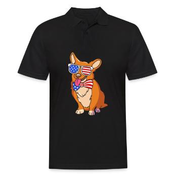 4 juillet Couleurs nationales Fête nationale des États-Unis - Polo Homme - noir - Devant - Kai (181cm)