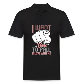 Zeigefinger Ich Will Dass Du Dich Verliebst - Männer Poloshirt - Schwarz - Vorne - Kai (181cm)
