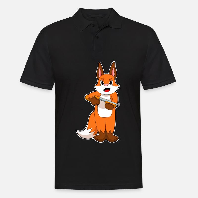 Fuchs Schrotflinte - Männer Poloshirt - Schwarz