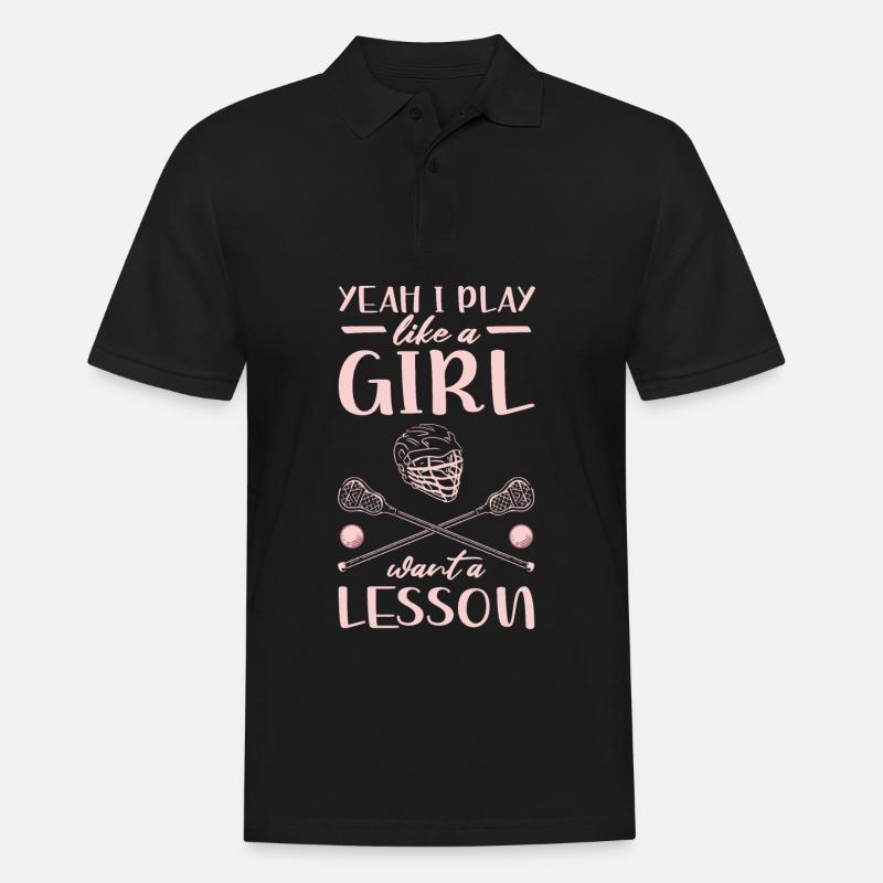 Lacrosse Spieler - Männer Poloshirt - Schwarz