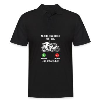 Mein betonmischer ruft an LKW Fahrer Beruf - Männer Poloshirt - Schwarz - Vorne - Kai (181cm)