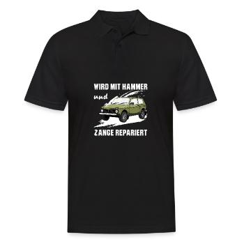 Lada Niva 4x4 Offroad Geländewagen Russland - Männer Poloshirt - Schwarz - Vorne - Kai (181cm)