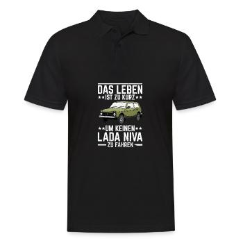 Leben Lada Niva 4x4 Offroad Geländewagen - Männer Poloshirt - Schwarz - Vorne - Kai (181cm)