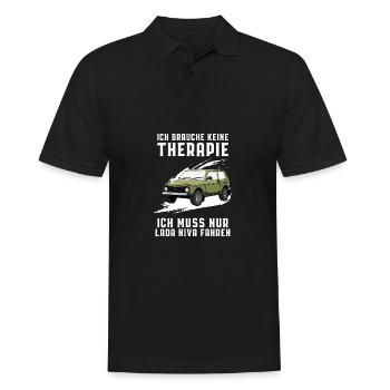 Therapie Lada Niva 4x4 Offroad Geländewagen - Männer Poloshirt - Schwarz - Vorne - Kai (181cm)