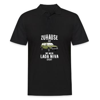 Zuhause Lada Niva 4x4 Offroad Geländewagen USSR - Männer Poloshirt - Schwarz - Vorne - Kai (181cm)