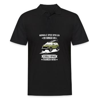 Opas Bingo Lada Niva 4x4 Offroad Geländewagen - Männer Poloshirt - Schwarz - Vorne - Kai (181cm)