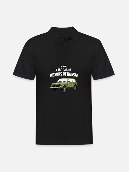 Les moteurs de la vieille école de la Russie Lada Niva - Polo Homme - noir