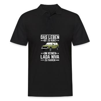 Leben Lada Niva 4x4 Offroad Geländewagen - Männer Poloshirt - Schwarz - Vorne - Kai (181cm)