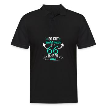 So gut sieht man mit 66 Jahren aus - Männer Poloshirt - Schwarz - Vorne - Kai (181cm)