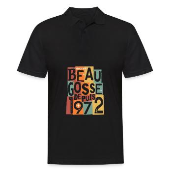 anniversaire 52 ans beau gosse - Polo Homme - noir - Devant - Kai (181cm)