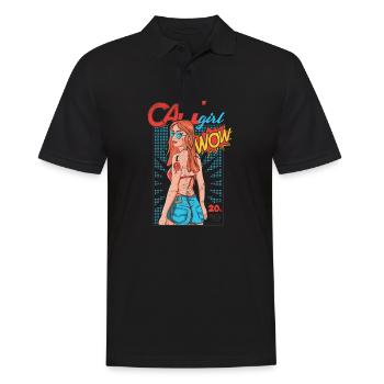Beachgirl - Cover Girl - Magazine Design Geschenki - Männer Poloshirt - Schwarz - Vorne - Kai (181cm)