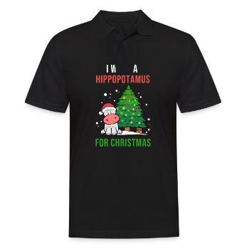 Hippopotamus for Christmas Hippo Lover Poison - Men's Polo Shirt - black - Front - Kai (181cm)