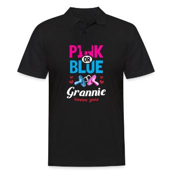 Pink or Blue Grannie Loves You Gender Reveal Party - Männer Poloshirt - Schwarz - Vorne - Kai (181cm)