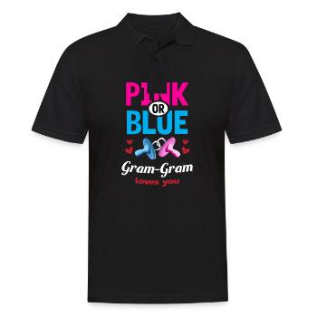 Pink or Blue Gram-Gram Loves You Gender Reveal - Men's Polo Shirt - black - Front - Kai (181cm)