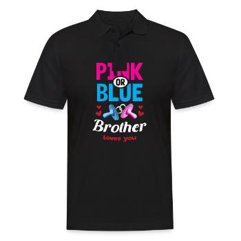 Pink or Blue Brother Loves You Gender Reveal Party - Polo Homme - noir - Devant - Kai (181cm)