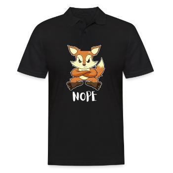 Nope Funny Lazy Fox - Men's Polo Shirt - black - Front - Kai (181cm)