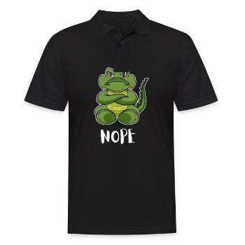 Nope Alligator Drôle de crocodile paresseux - Polo Homme - noir - Devant - Kai (181cm)