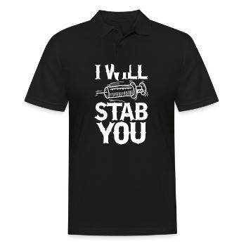 I Will Stab You - Funny Licensed Practical Nurse - Männer Poloshirt - Schwarz - Vorne - Kai (181cm)