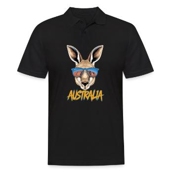 Cool Kangaroo with Sunglasses - Men's Polo Shirt - black - Front - Kai (181cm)