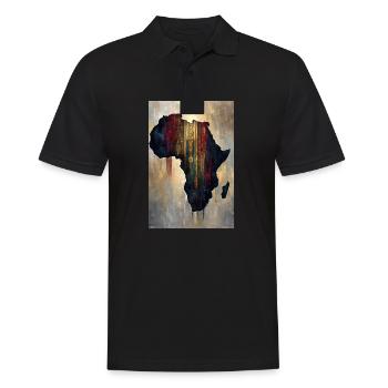 Afrika Karte Stamm Kunstdruck - Männer Poloshirt - Schwarz - Vorne - Kai (181cm)