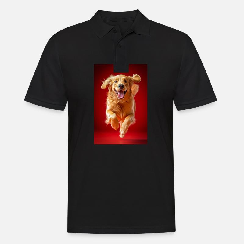 Fliegende goldene Freude - Männer Poloshirt - Schwarz