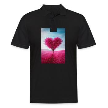 Herzförmiger Baum der Liebe - Männer Poloshirt - Schwarz - Vorne - Kai (181cm)
