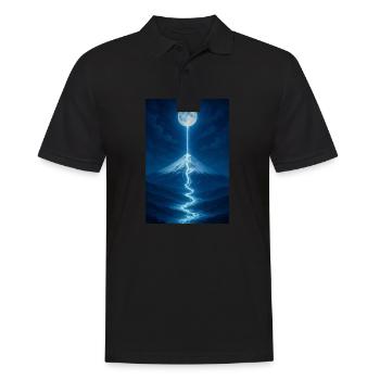 Der Mondfluss fließt hinunter - Männer Poloshirt - Schwarz - Vorne - Kai (181cm)