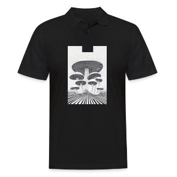Forêt de champignons optiques - Polo Homme - noir - Devant - Kai (181cm)