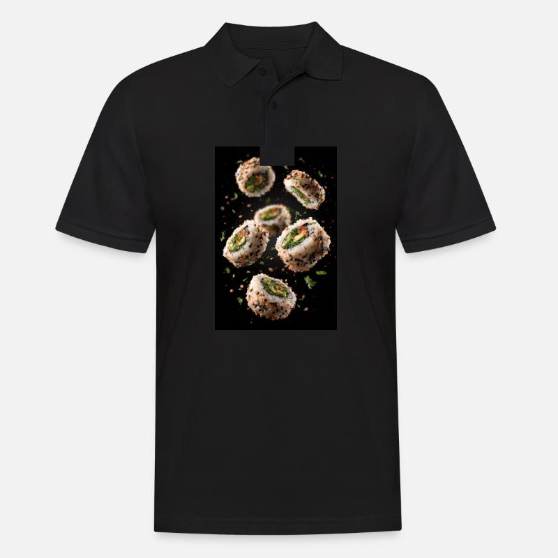 Sesam-Sushi-Rollen-Explosion - Männer Poloshirt - Schwarz