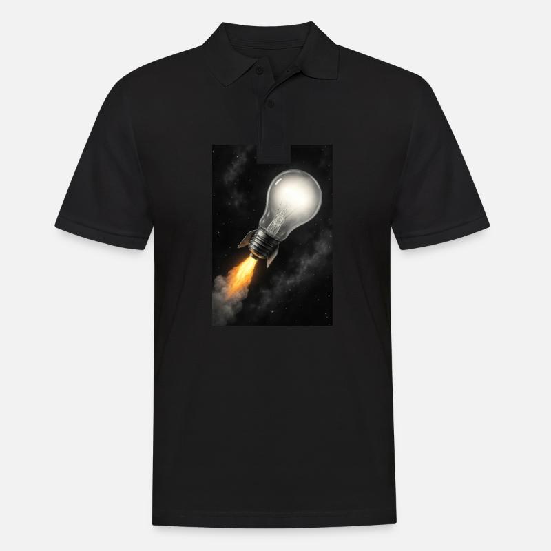 Raketengetriebene Bright Idea - Männer Poloshirt - Schwarz