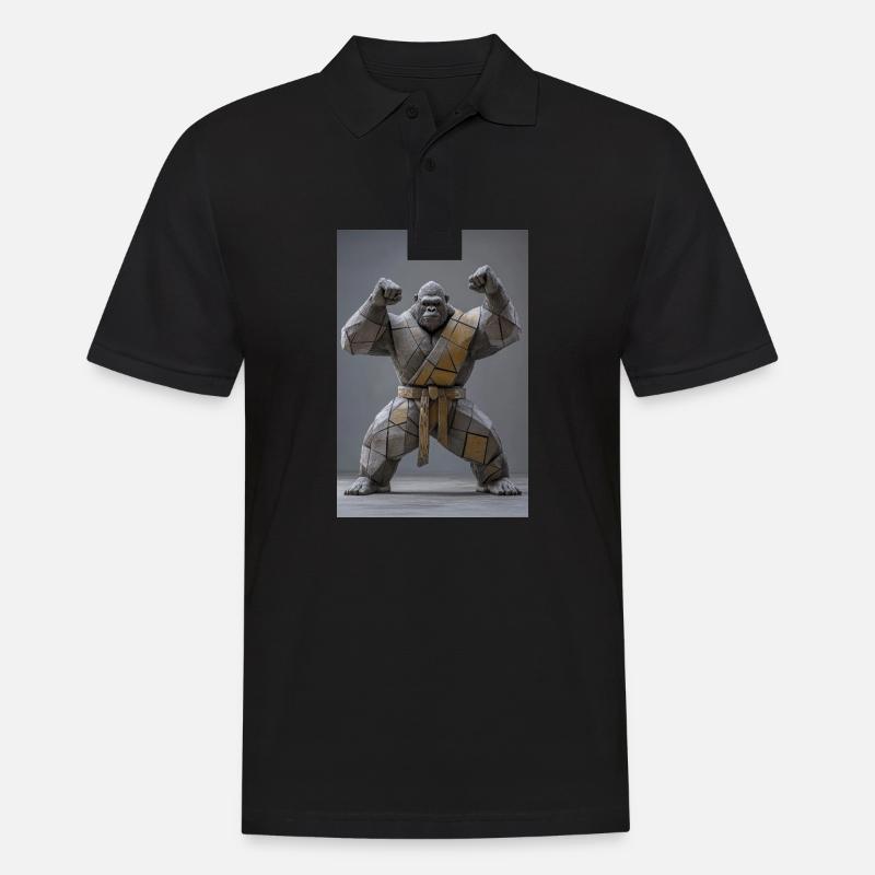 Sumo Gorilla Krieger - Männer Poloshirt - Schwarz