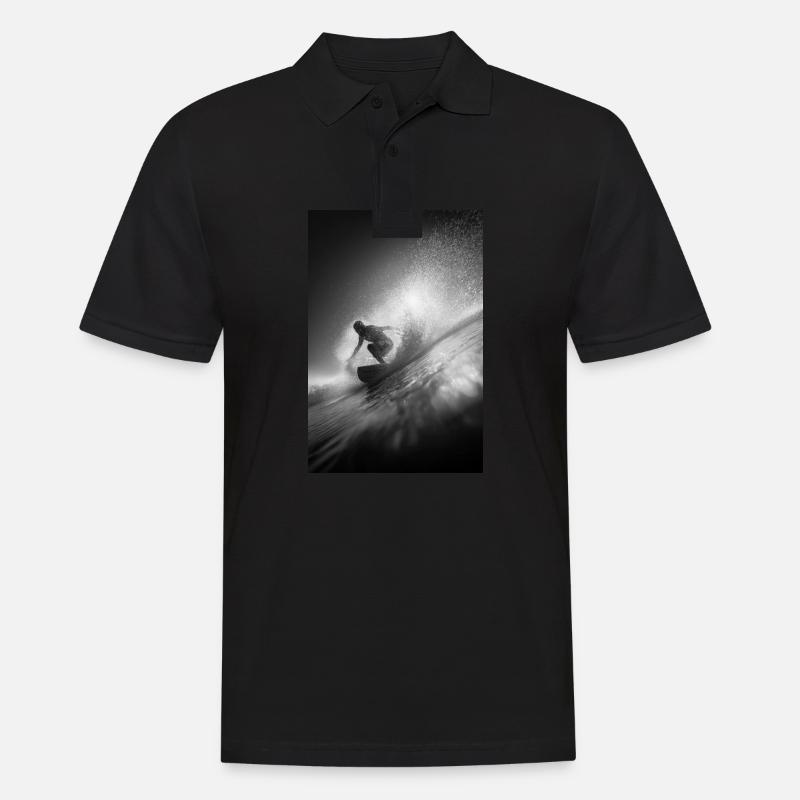 Schwarz-Weiß-Surf-Explosion - Männer Poloshirt - Schwarz
