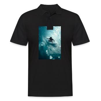 Surfeur chevauchant le baril parfait - Polo Homme - noir - Devant - Kai (181cm)