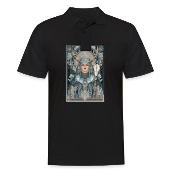 Geweih-Krieger Jugendstil - Männer Poloshirt - Schwarz - Vorne - Kai (181cm)