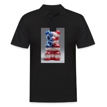 Drapeau américain Gummy Bear - Polo Homme - noir - Devant - Kai (181cm)