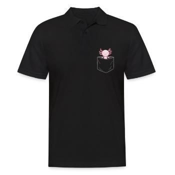 Axolotl mignon axolotl dans la poche de poitrine kawaii - Polo Homme - noir - Devant - Kai (181cm)