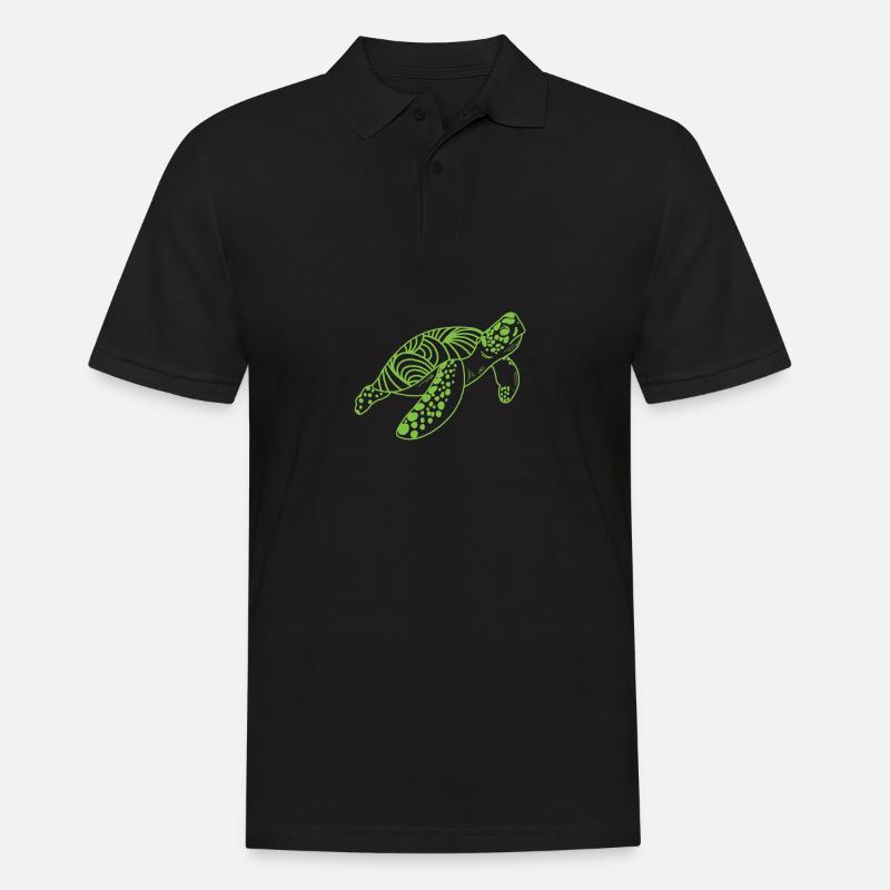 Schildkröte - Männer Poloshirt - Schwarz
