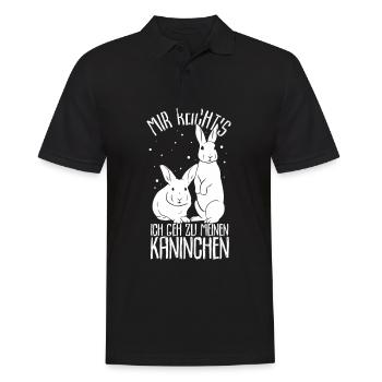 Mir reichts ich geh zu meinen Kaninchen Hasen Gesc - Männer Poloshirt - Schwarz - Vorne - Kai (181cm)