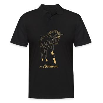 Trakehner Shammar - Männer Poloshirt - Schwarz - Vorne - Kai (181cm)