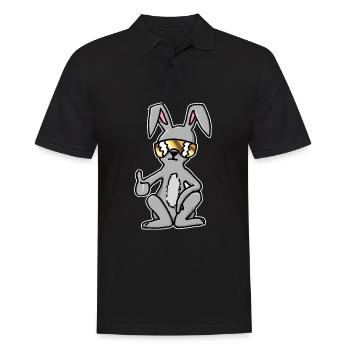 Cool drôle lapin de Pâques pour les garçons et les filles - Polo Homme - noir - Devant - Kai (181cm)