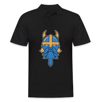 Schweden Schwedisch Wikinger Wiking - Männer Poloshirt - Schwarz - Vorne - Kai (181cm)