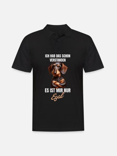 Schon verstanden, es ist mir nur egal Dackel - Männer Poloshirt - Schwarz