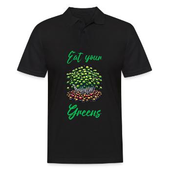 Eat Your Greens Farmer Gardener Microgreen Grower - Männer Poloshirt - Schwarz - Vorne - Kai (181cm)