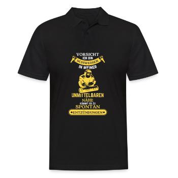 Schweißer Vorsicht extreme Hitze Spontan - Männer Poloshirt - Schwarz - Vorne - Kai (181cm)
