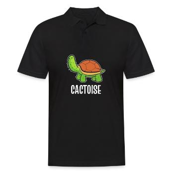Cactoise Tier-und Kaktus-Liebhaber Geschenk - Männer Poloshirt - Schwarz - Vorne - Kai (181cm)