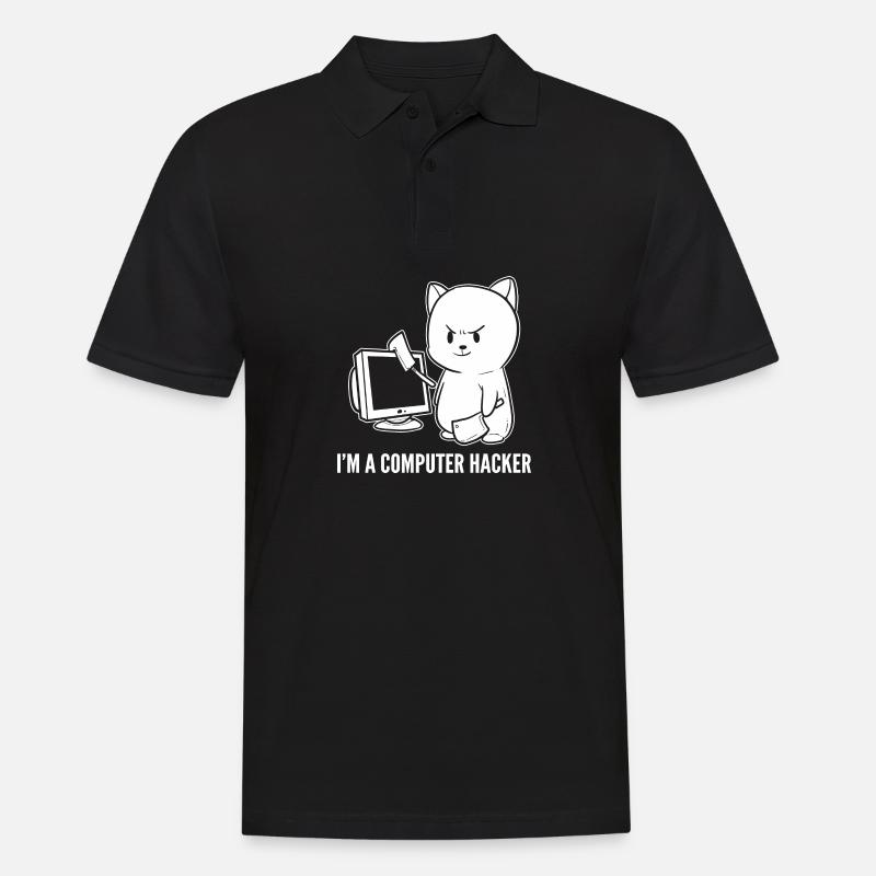Computer-Hacker Lustiger Computer-Geek. Geschenk - Männer Poloshirt - Schwarz
