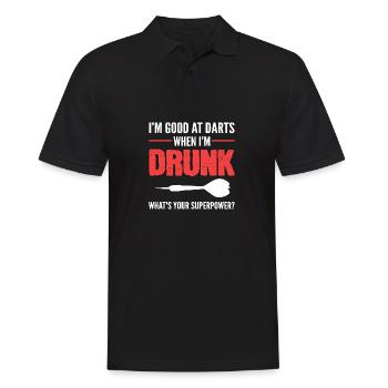 Gut in darts. Alkoholische Person Geschenk - Männer Poloshirt - Schwarz - Vorne - Kai (181cm)