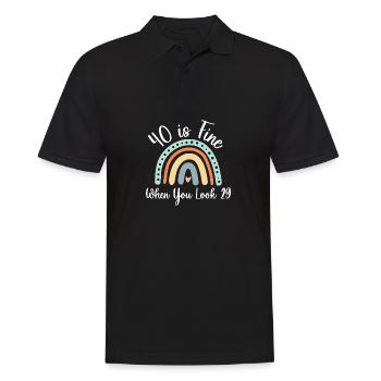 40 is okay if you look 29 40 years old - Men's Polo Shirt - black - Front - Kai (181cm)